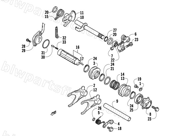 GEAR SHIFTING ASSEMBLY diagram