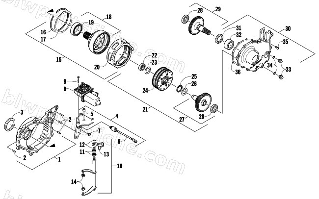 GEARCASE ASSEMBLY diagram