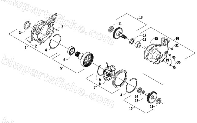 GEARCASE ASSEMBLY diagram