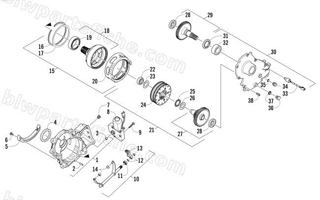 GEARCASE ASSEMBLY diagram