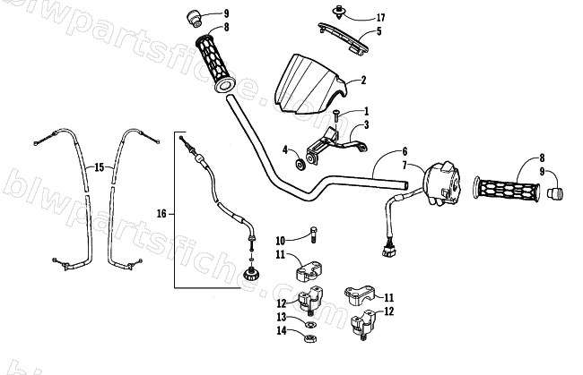 HANDLEBAR AND CONTROL ASSEMBLY diagram