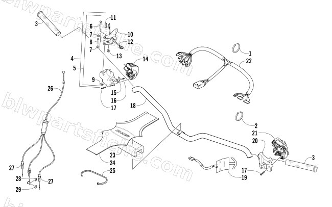 HANDLEBAR AND CONTROLS diagram