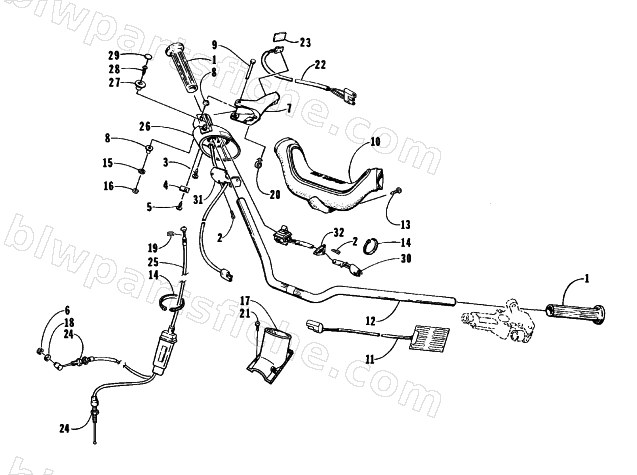 HANDLEBAR AND CONTROLS diagram