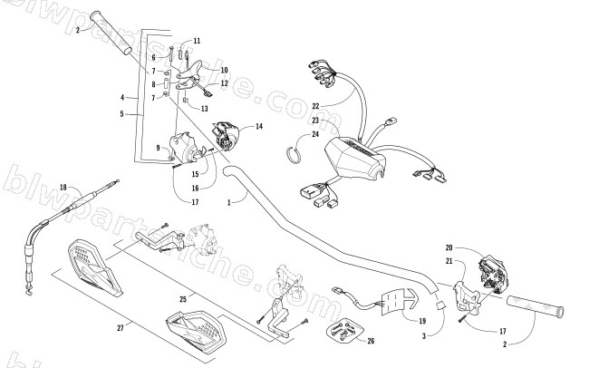 HANDLEBAR AND CONTROLS diagram