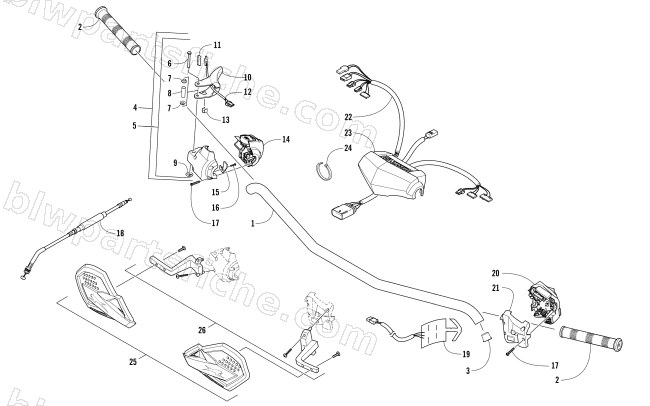 HANDLEBAR AND CONTROLS diagram