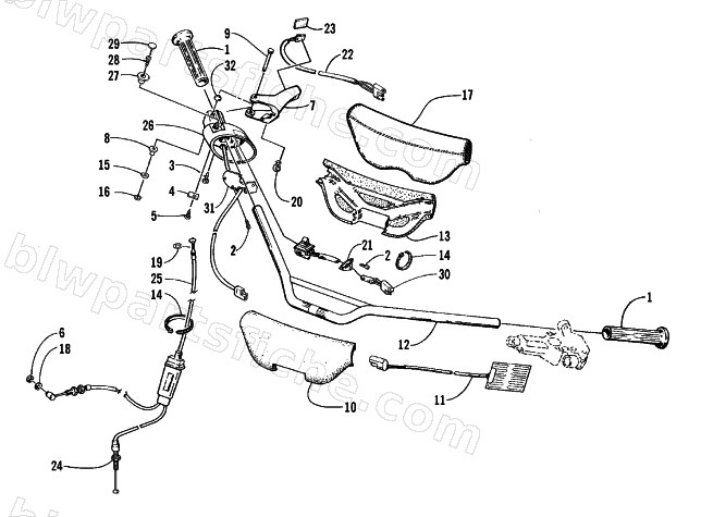 HANDLEBAR AND CONTROLS diagram