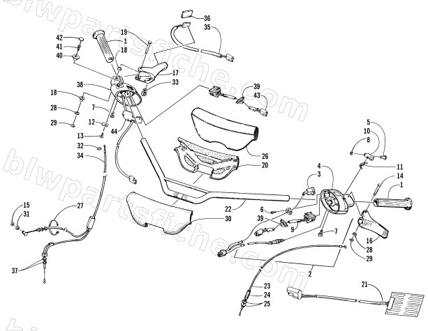 HANDLEBAR AND CONTROLS diagram