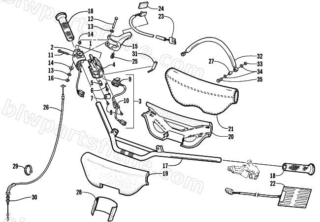 HANDLEBAR AND CONTROLS diagram