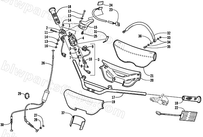 HANDLEBAR AND CONTROLS diagram