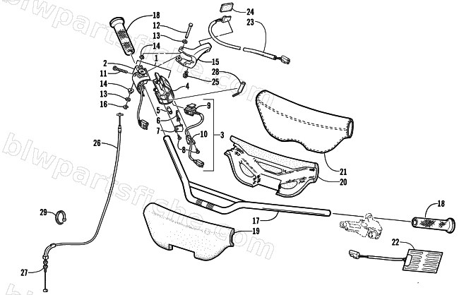 HANDLEBAR AND CONTROLS diagram