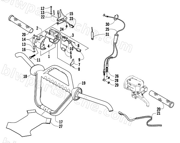 HANDLEBAR AND CONTROLS diagram