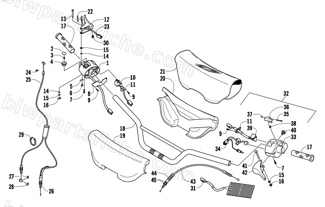 HANDLEBAR AND CONTROLS diagram