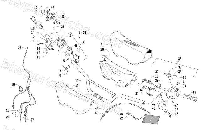 HANDLEBAR AND CONTROLS diagram