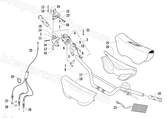 HANDLEBAR AND CONTROLS diagram