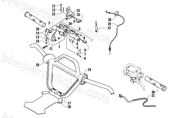 HANDLEBAR AND CONTROLS diagram