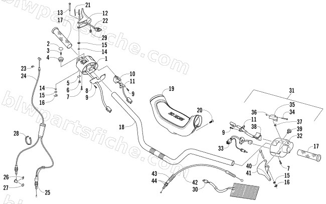 HANDLEBAR AND CONTROLS diagram