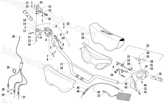 HANDLEBAR AND CONTROLS diagram