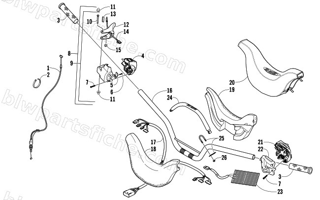 HANDLEBAR AND CONTROLS diagram