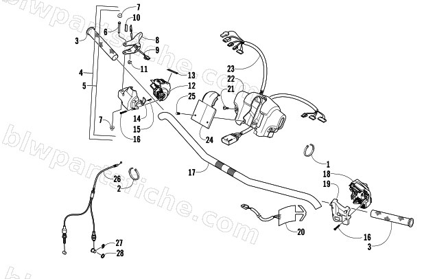HANDLEBAR AND CONTROLS diagram