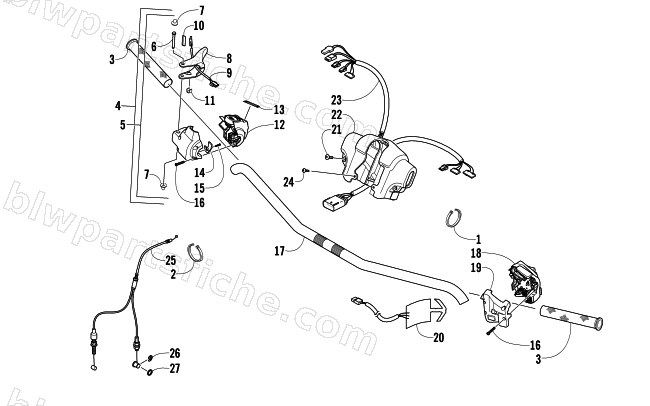 HANDLEBAR AND CONTROLS diagram