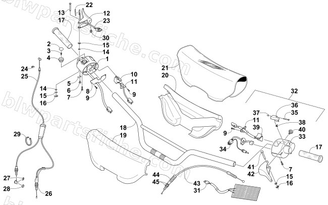 HANDLEBAR AND CONTROLS diagram
