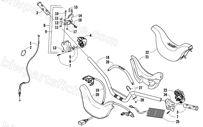HANDLEBAR AND CONTROLS diagram