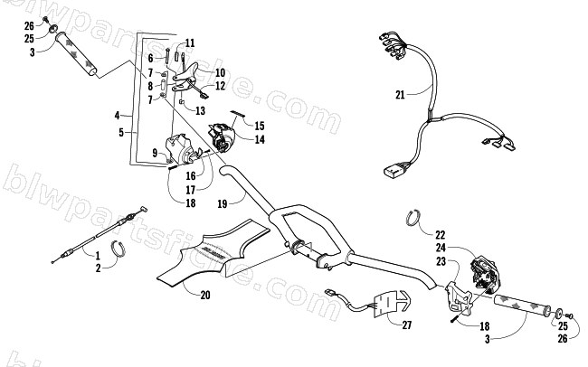 HANDLEBAR AND CONTROLS diagram