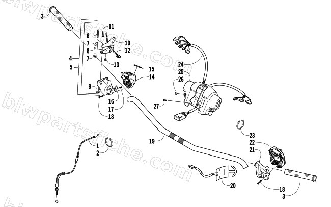 HANDLEBAR AND CONTROLS diagram