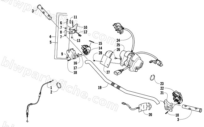 HANDLEBAR AND CONTROLS diagram