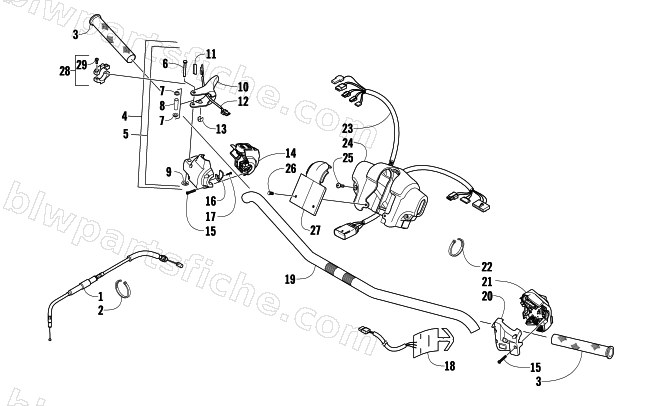 HANDLEBAR AND CONTROLS diagram