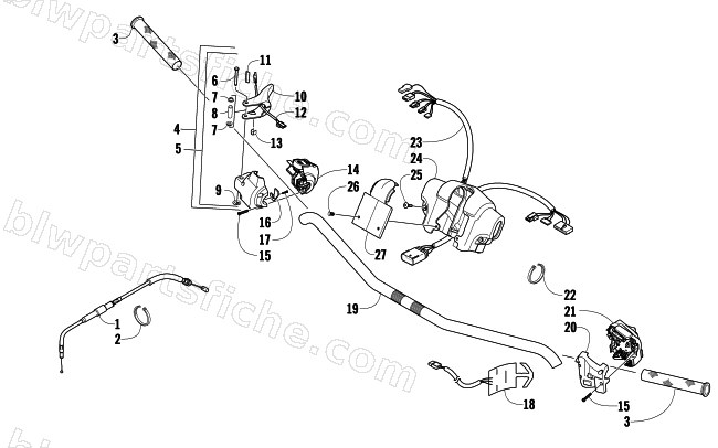 HANDLEBAR AND CONTROLS diagram