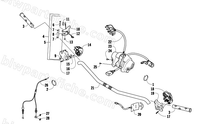 HANDLEBAR AND CONTROLS diagram