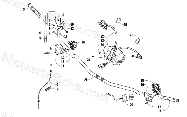 HANDLEBAR AND CONTROLS diagram