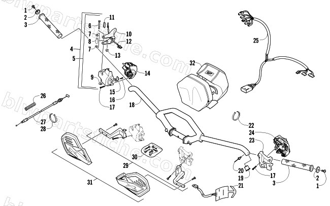 HANDLEBAR AND CONTROLS diagram