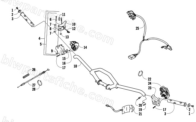 HANDLEBAR AND CONTROLS diagram