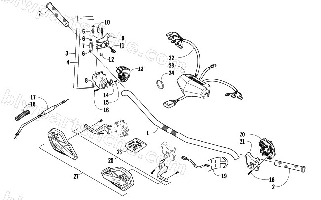 HANDLEBAR AND CONTROLS diagram