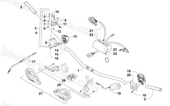 HANDLEBAR AND CONTROLS diagram