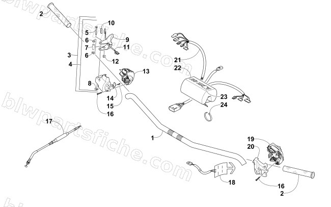 HANDLEBAR AND CONTROLS diagram