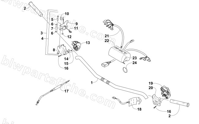 HANDLEBAR AND CONTROLS diagram