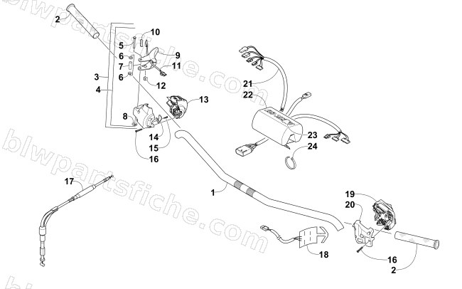 HANDLEBAR AND CONTROLS diagram