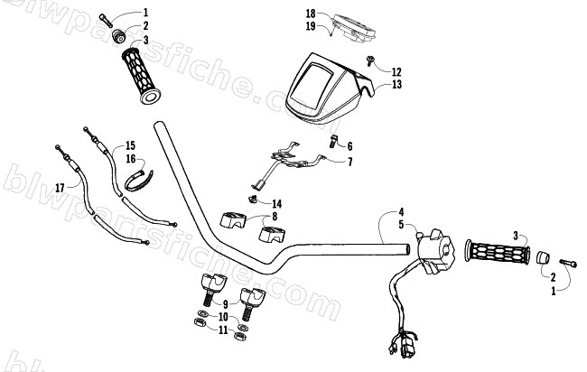 HANDLEBAR AND CONTROLS ASSEMBLY diagram