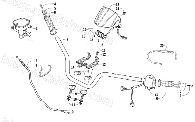 HANDLEBAR AND CONTROLS ASSEMBLY diagram