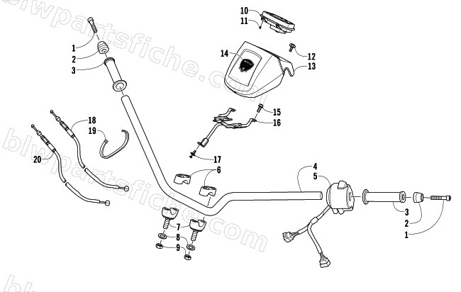 HANDLEBAR AND CONTROLS ASSEMBLY diagram