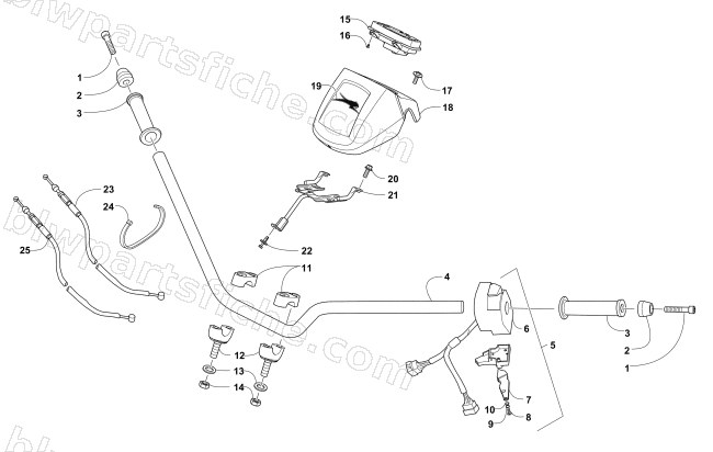 HANDLEBAR AND CONTROLS ASSEMBLY diagram