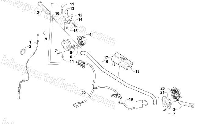 HANDLEBAR AND CONTROLS ASSEMBLY diagram