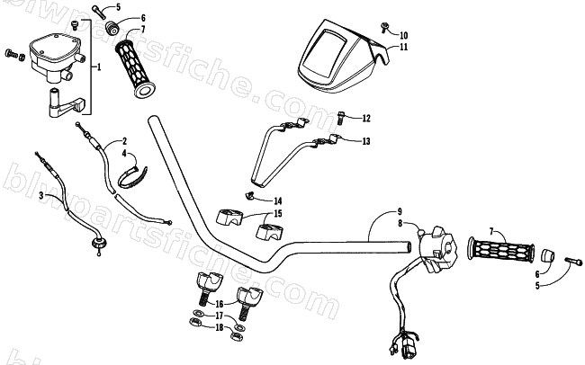 HANDLEBAR AND CONTROLS ASSEMBLY diagram