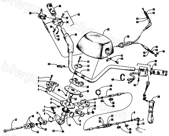 HANDLEBAR AND STEERING POST ASSEMBLY diagram