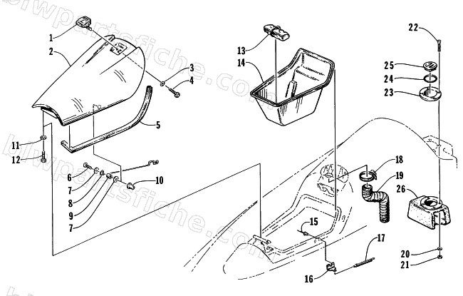 HATCH COVER AND STORAGE TRAY diagram