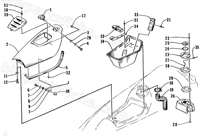 HATCH COVER AND STORAGE TRAY diagram