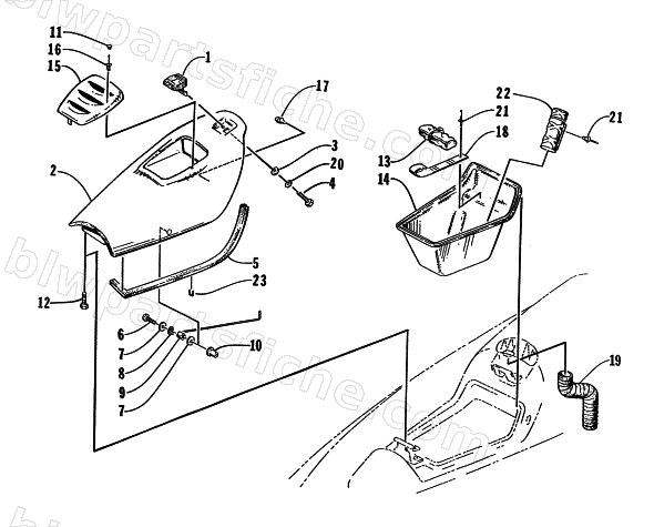 HATCH COVER AND STORAGE TRAY diagram